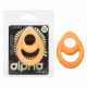 Alpha Glow-in-the-Dark Liquid Silicone Teardrop  Ring - Orange Image
