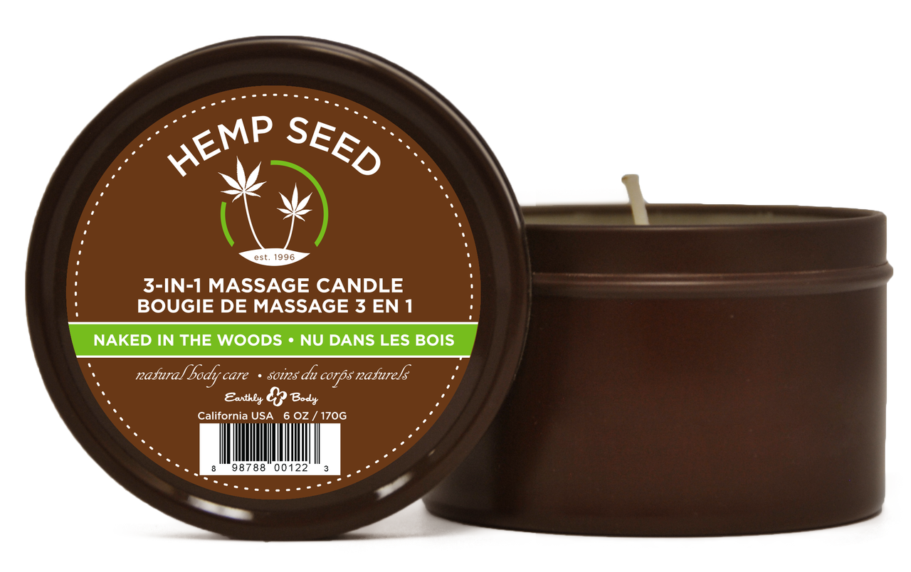 Earthly Body Massage Candle Naked In the Woods 6.8oz 