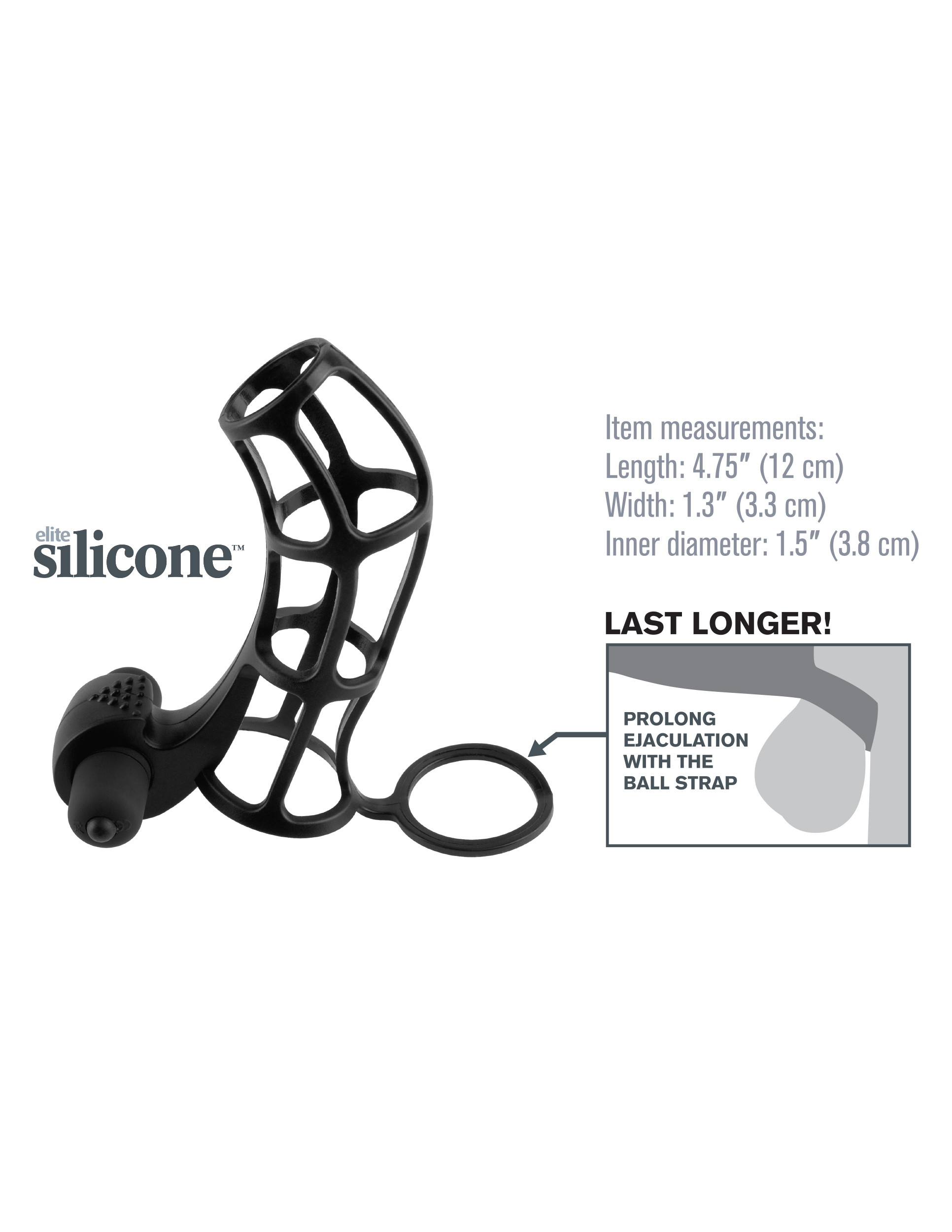 Pipedream Fantasy X-Tensions Deluxe Silicone Power Cage Black