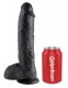 King Cock 10-Inch Cock With Balls - Black Image