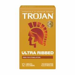 Trojan Stimulations Ulta Ribbed - 12 Pack