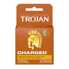 Trojan Intensified Charged Orgasmic Pleasure Condoms - 3 Pack