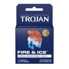 Trojan Fire and Ice Dual Action Lubricated Condoms - 3 Pack