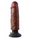 King Cock 6 Inch Vibrating Cock - Brown Image