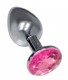 The 9's the Silver Starter Bejeweled Stainless  Steel Plug - Pink Image