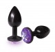 The 9's the Silver Starter Anodized Bejeweled Stainless Steel Plug - Violet Image