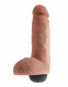 King Cock 8 Inch Squirting Cock With Balls -Tan Image