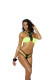 Lycra Bikini Top and Matching G-Striing - One Size - Chartreuse/black Image