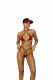 Lycra Bikini Top and Matching G-String With Black Trim - One Size - Red Image