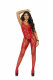 Fishnet and Lace Bodystocking With Open Crotch - One Size - Red Image