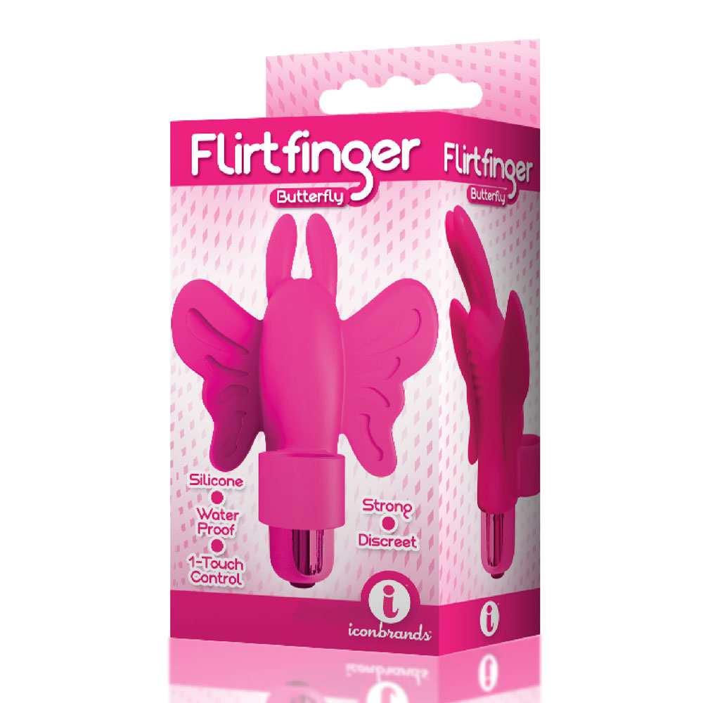 Icb2670 2 The 9s Flirt Finger Butterfly Finger Vibrator Pink Honeys