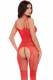 All Heart Crotchless Bodystocking - Red - One Size Image