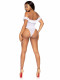 Lace Ruffle Snap Crotch Teddy - One Size - White Image