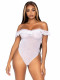 Lace Ruffle Snap Crotch Teddy - One Size - White Image