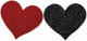 Nipplicious - Heart Shape Pasties - Glitter  -  Red and Black Image