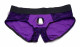 Lace Envy Crotchless Panty Harness - L/ XL Purple and Black Image
