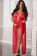 1 Pc. Zipper Crotch Teddy Gown - Red - Queen Size Image
