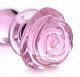 Pink Rose Glass Anal Plug - Medium Image