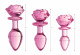 Pink Rose Glass Anal Plug - Medium Image