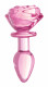 Pink Rose Glass Anal Plug - Small Image