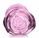 Pink Rose Glass Anal Plug - Small Image