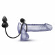 Anal Adventures - Platinum - Silicone Anal Plug With Vibrating C-Ring - Black Image