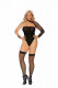 Opaque and Fishnet Teddy With Stockings - Queen Size - Black Image