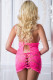 2pc Floral Lace Tube Dress With Open Front and  Back - One Size - Hot Pop Pink Image