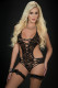 2pc Lacy Racy Cut Out Strappy Teddy One Size - Blackout Image
