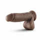 Dr. Skin Glide - 7 Inch Self Lubricating Dildo  With Balls - Chocolate Image