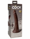 King Cock Elite 7 Inch Vibrating Silicone Dual  Silicone Dual Density Cock With Remote - Brown Image