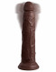 King Cock Elite 9 Inch Vibrating Silicone Dual  Density Cock With Remote - Brown Image