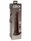 King Cock Elite 9 Inch Vibrating Silicone Dual  Density Cock With Remote - Brown Image