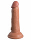 King Cock Elite 6 Inch Vibrating Silicone Dual  Silicone Dual Density Cock - Tan Image