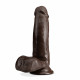 Dr. Skin Plus - 7 Inch Posable Dildo With Balls -  Chocolate Image