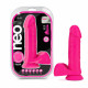 Neo Elite - 8 Inch Silicone Dual Density Cock With Balls - Neon Pink Image