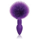The 9's Cottontails Silicone Bunny Tail Butt Plug  - Ribbed Purple Image
