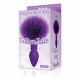 The 9's Cottontails Silicone Bunny Tail Butt Plug  - Ribbed Purple Image
