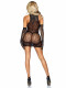 2 Pc. Leopard Net Dress and Gloves - One Size - Black Image