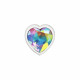 Cheeky Charms-Silver Metal Butt Plug- Heart-Clear-Small Image