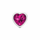Cheeky Charms-Silver Metal Butt Plug- Heart-Bright Pink-Small Image