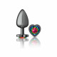 Cheeky Charms-Gunmetal Metal Butt Plug- Heart-Rainbow-Large Image