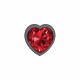 Cheeky Charms-Gunmetal Metal Butt Plug- Heart-Dark Red-Medium Image
