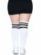 Over the Knee Athletic Socks - 1x/2x - White/black Image