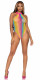 Rainbow Striped Halter Bodysuit With Snap Crotch - One Size - Multicolor Image