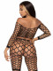 2 Pc Net Crop Top and Bike Shorts - One Size -  Black Image