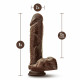 Dr. Skin Plus - 9 Inch Thick Posable Dildo With  Balls - Chocolate Image