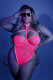 All Nighter Harness Bodysuit - Queen - Neon Pink Image