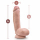 Dr. Skin Plus - 8 Inch Thick Poseable Dildo With  Squeezable Balls - Vanilla Image