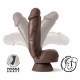 Dr. Skin Plus - 8 Inch Thick Poseable Dildo With  Squeezable Balls - Chocolate Image